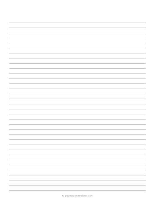 College Ruled Lined Paper (No Vertical Line)