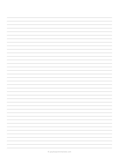 Narrow Ruled Lined Paper (No Vertical Line)