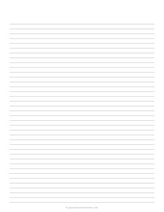 Narrow Ruled Lined Paper (No Vertical Line)