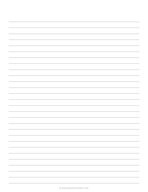 Wide Ruled Lined Paper (No Vertical Line)