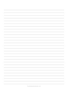 Wide Ruled Lined Paper (No Vertical Line)