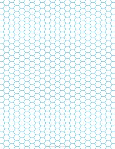 1/2 Inch Hexagon Graph Paper (Blue)