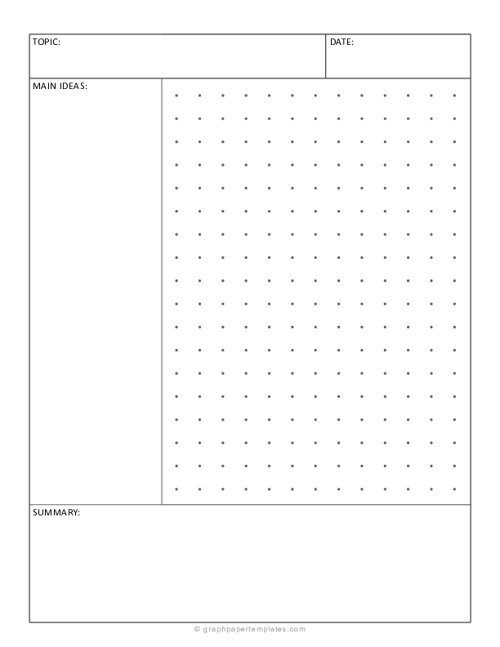 Cornell Notes Template (with 1 cm Grid)