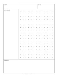 Cornell Notes Template (with 1 cm Grid)