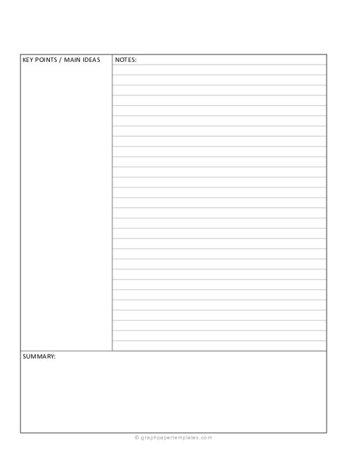 Cornell Notes Template (No Header)