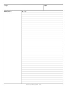 Cornell Notes Template (No Summary)