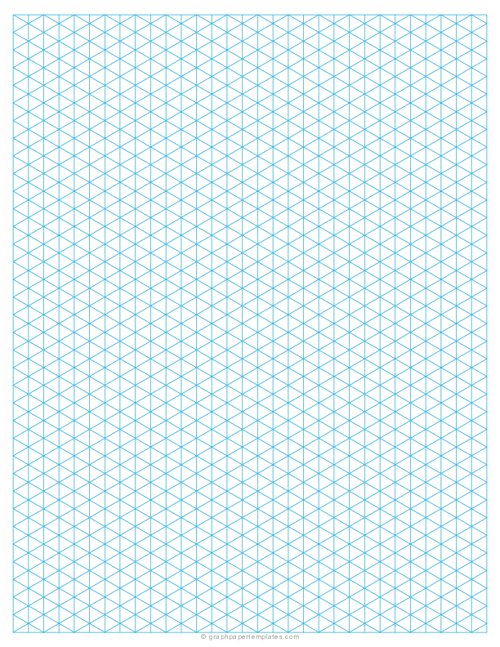 3D Isometric Graph Paper (Blue)