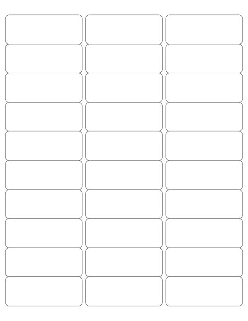 2 5/8 X 1 Inch Shipping Labels - 30 Labels Per Page, 300 Total - The Boxery