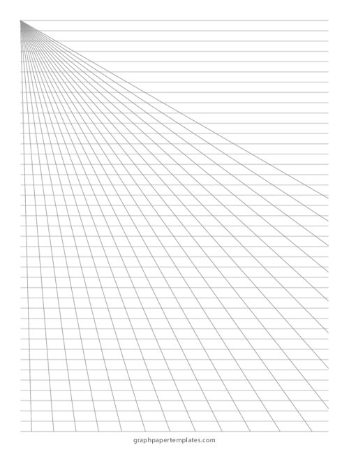 Left Perspective Grid Graph Paper