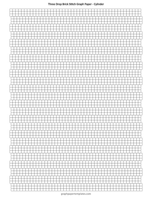 Free Printable Three Drop Brick Stitch Graph Paper