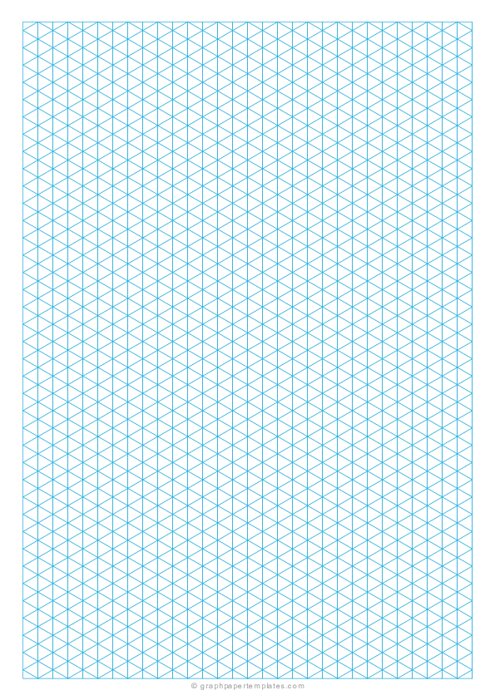 A4 1/2 Inch Isometric Graph Paper (Blue)