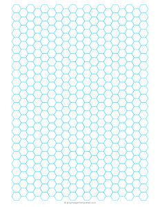 1/2 Inch Hexagon Graph Paper (Blue)