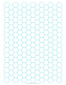 3/4 Inch Hex Blue Graph Paper