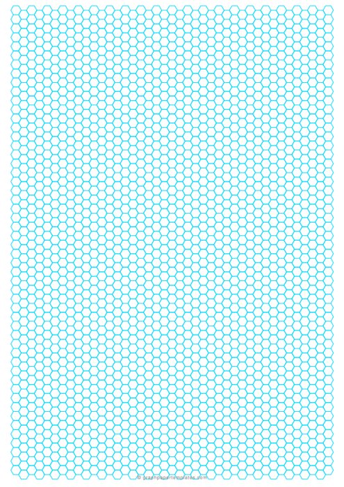 A4 1/4 Inch Blue Hexagon Graph Paper