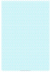 A4 1/4 Inch Blue Hexagon Graph Paper