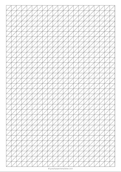 A4 1/2 Inch Oblique Graph Paper