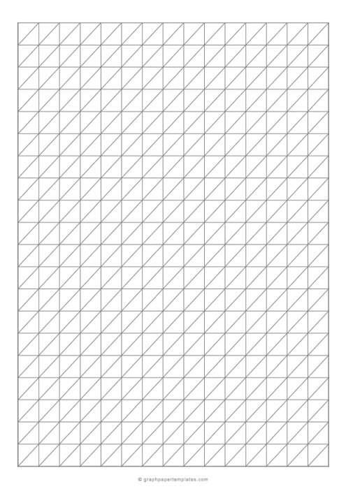 A4 Oblique Graph Paper - 3/4 Inch