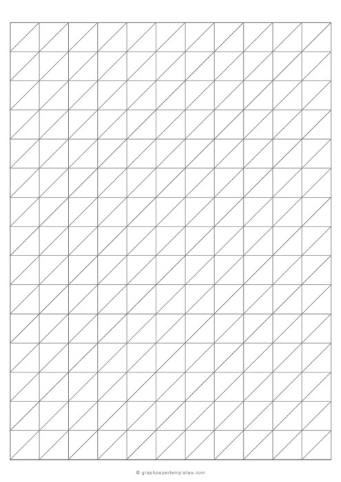 A4 One Inch Oblique Graph Paper