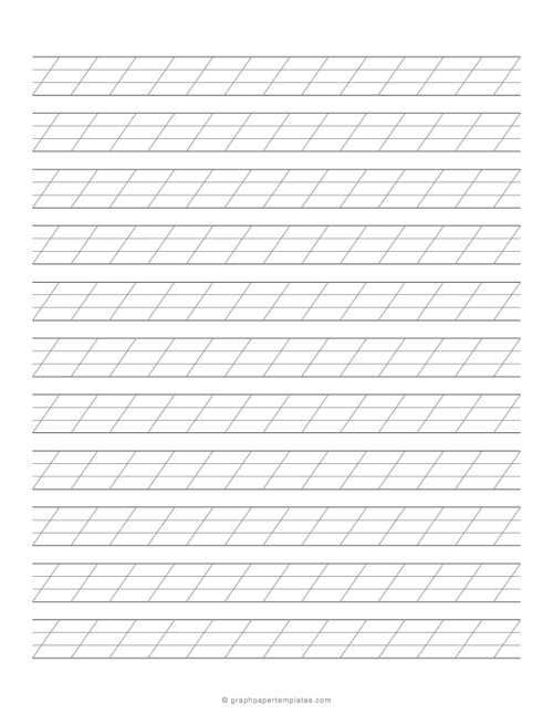 Calligraphy Paper Printable (Slant Lines)