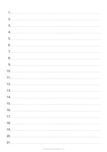 A4 1/2 Inch Dotted Numbered Lined Paper