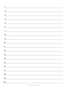 1/2 Inch Dotted Numbered Lined Paper