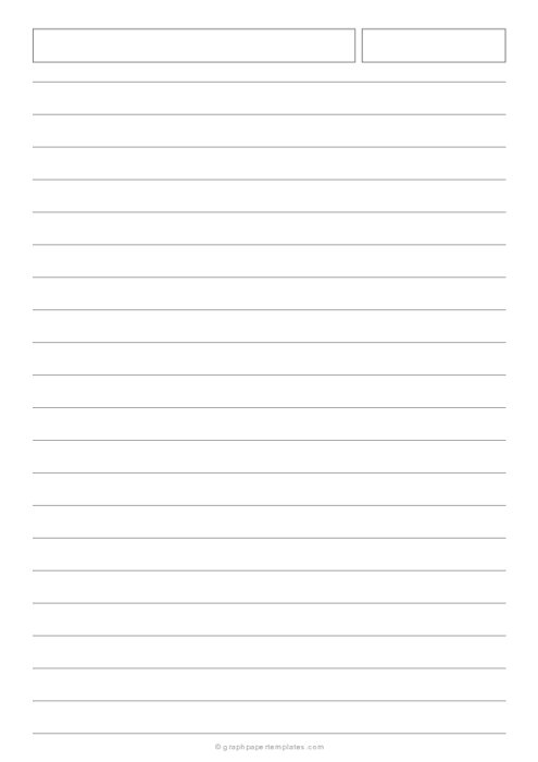 A4 1/2 Inch Lined Paper with Header