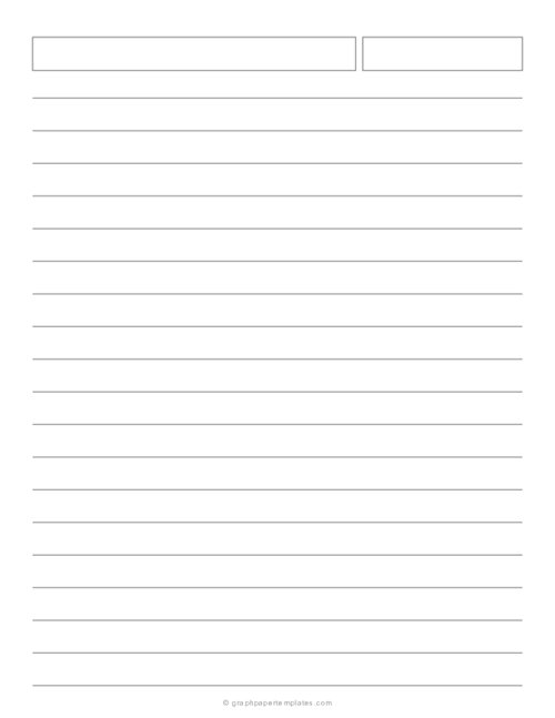 1/2 Inch Lined Paper with Header