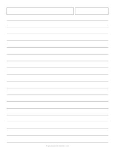 1/2 Inch Lined Paper with Header