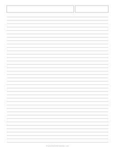 1/4 Inch Lined Paper with Header