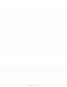 1/4 Inch Lined Paper Template