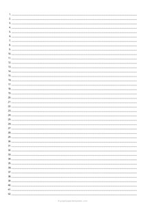 A4 1/4 Inch Numbered Dotted Lined Paper