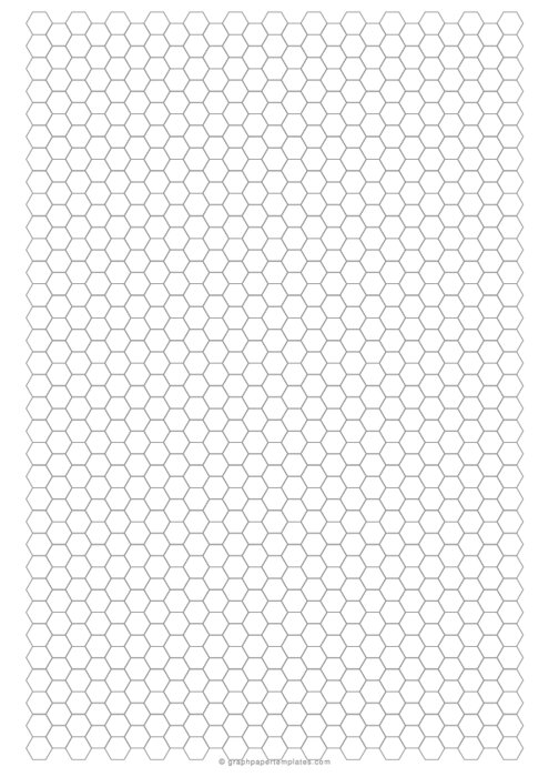 A4 1 cm Hexagon Graph Paper