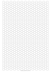 A4 1 cm Hexagon Graph Paper
