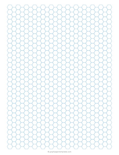 1 cm Hexagon Graph Paper (Blue)