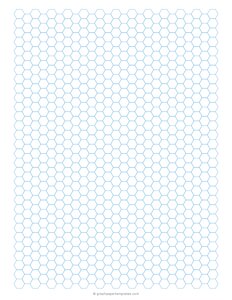 1 cm Hexagon Graph Paper (Blue)