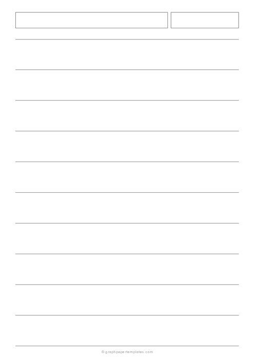 A4 1 Inch Lined Paper with Header