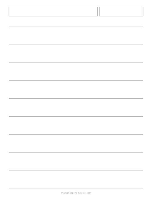 1 Inch Lined Paper with Header