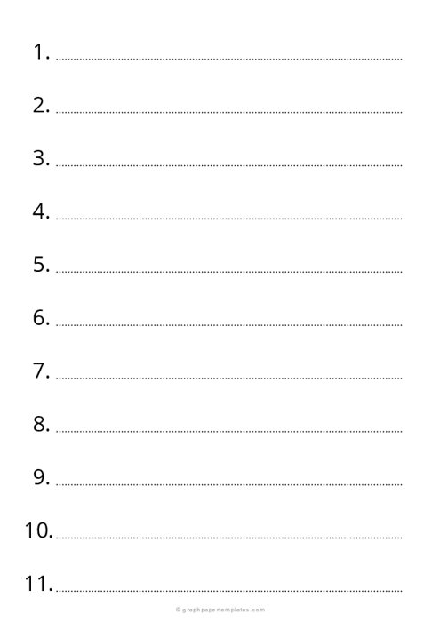 A4 1 Inch Numbered Dotted Lined Paper