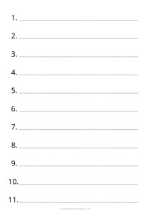 A4 1 Inch Numbered Dotted Lined Paper