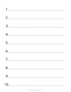 1 Inch Numbered Dotted Lined Paper