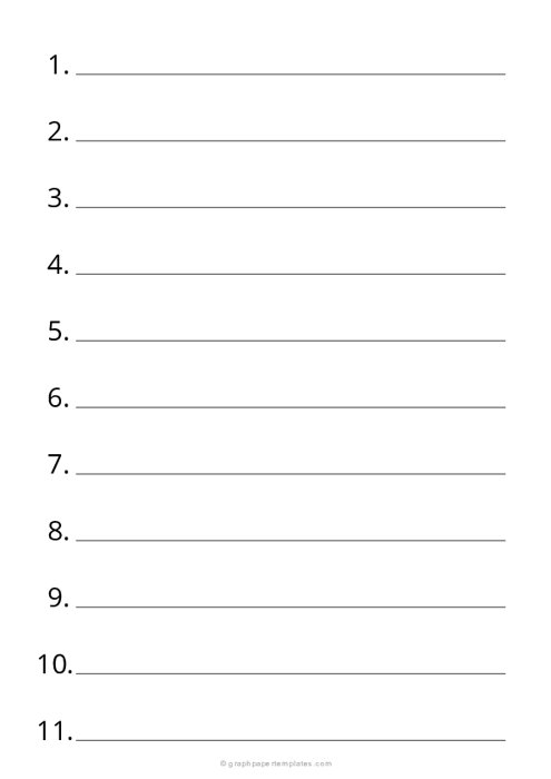 A4 1 Inch Numbered Lined Paper