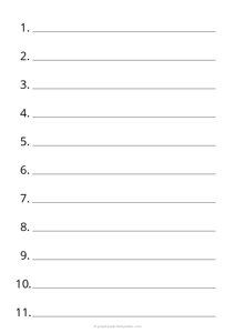 A4 1 Inch Numbered Lined Paper