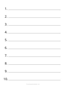 1 Inch Numbered Lined Paper