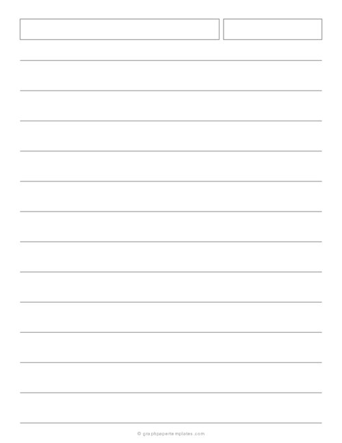 3/4 Inch Lined Paper with Header