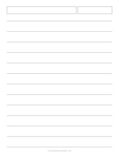 3/4 Inch Lined Paper with Header