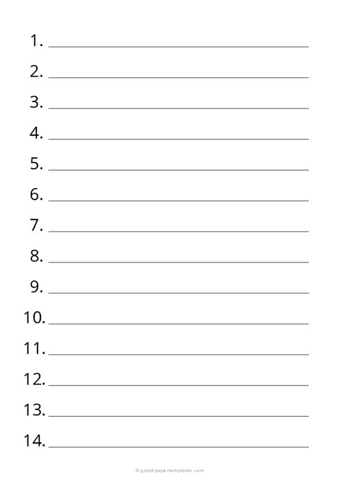 A4 3/4 Inch Numbered Lined Paper