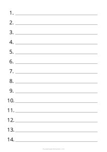 A4 3/4 Inch Numbered Lined Paper