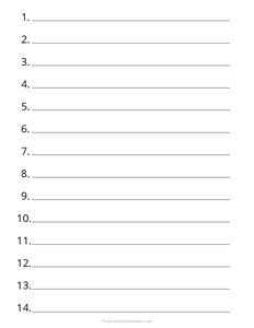 3/4 Inch Numbered Lined Paper