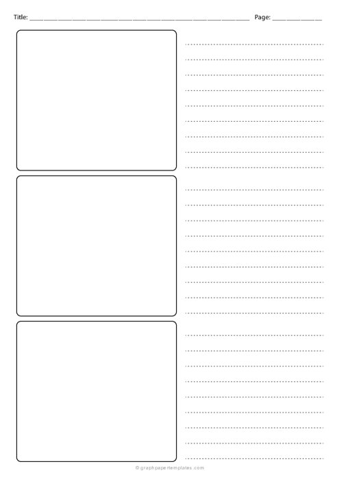 A4 3-Frame Storyboard Paper Template
