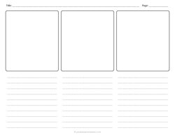 3-Frame Storyboard Paper (Landscape)